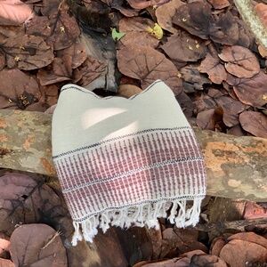 Simpuna Linen Blend Peshtemal (Beach Towel) in Burdungy and Beige